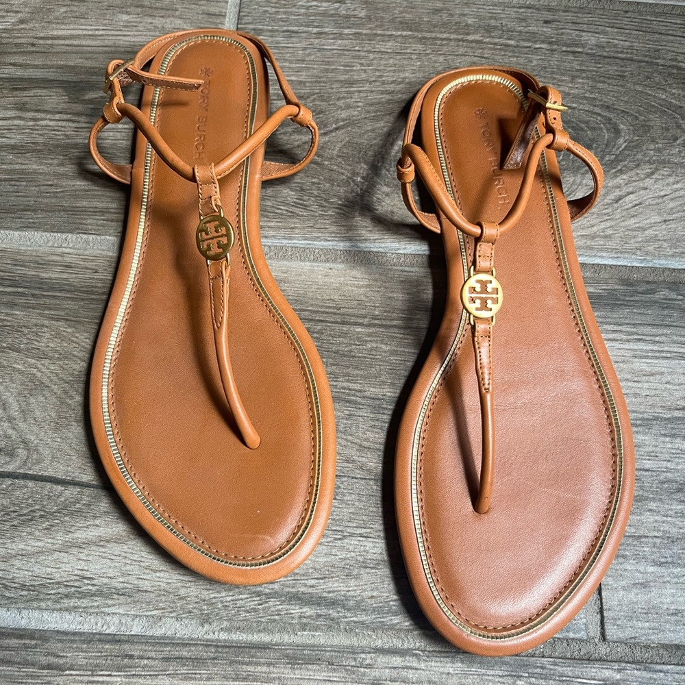 Tory Burch Brown Leather Sandals